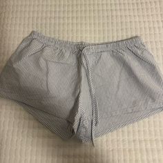 One Size Fits All Brandy Shorts Never Worn! Would For Xs Or S Striped Pajama Shorts For Day Out, Blue Vertical Stripes Short Bottoms, Striped Cotton Shorts For Day Out, Casual Striped Summer Pajama Shorts, Casual Striped Pajama Shorts, Striped Summer Bottoms For Day Out, Striped Cotton Summer Bottoms, Striped Shorts For Summer Loungewear, Striped Pajama Shorts With Built-in Shorts