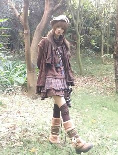 Yaelokre Aesthetic Outfits, Morikei Aesthetic, Mori Style Outfits, Morikei Outfits, Igari Fashion, Mori Kei Aesthetic, Mori Kei Outfits, Dark Mori Kei, Mori Kei Fashion