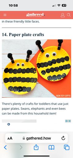 paper plate crafts for kids to make with the app on an iphone or pc screen