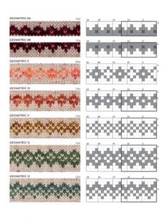 an image of different knitted patterns