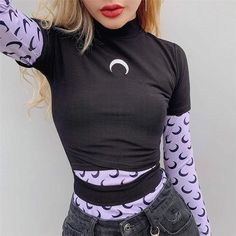 Cutecore Outfit, Kawaii Fairy, Witch Moon, Gothic Shirts, Tokyo Street Fashion