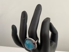 ✨If you would like 15% off your next order, I have a coupon waiting for you HERE https://email.everbee.io/subscribe?shopName=RashelDesigns&ref=6jweeecs Available with a matching bracelet. Sister Christmas, Cabochon Ring, Large Ring, Round Rings, Matching Bracelets, Blue Rings, Sister Gifts, Ring Gift, Handmade Ring