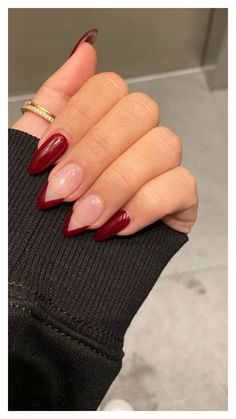 Indulge in the rich, romantic hue of cherry wine nails, perfect for adding a touch of sophistication to any look, day or night. Nail Design Inspiration, Burgundy Nails