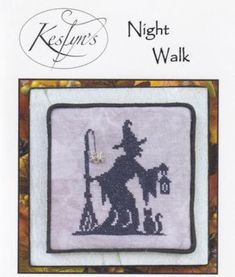 a cross stitch pattern for a night walk