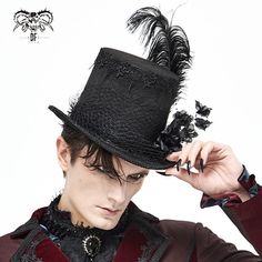 As082 Mesh Flower Feather Top Hat Gothic Tops, Feather Tops, Gothic Rock, Fashion Now, Party Halloween, Berets, Gothic Style, Top Hat, Festival Outfit