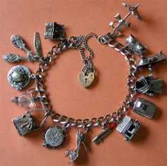 Find Vintage Sterling Silver Beauty Glitzy Charm Bracelet W/ 14 Charms on eBay in the category Jewelry & Watches>Vintage & Antique Jewelry>Bracelets & Charms. Medal Jewelry, Talisman Jewelry, Vintage Sterling Silver Charms, Vintage Charm Bracelet, Sterling Silver Charm Bracelet, Vintage Style Jewellery, Funky Jewelry, Old Jewelry, Fabulous Jewelry