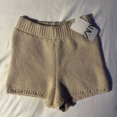 Brands New Beautiful Crochet Shorts By Zara Beige High-waisted Shorts For Fall, Beige Stretch Summer Bottoms, Stretch Summer Bottoms By Zara, Fitted Bottoms For Fall Vacation, Beige Vacation Bottoms For Fall, Zara Summer Beige Bottoms, Zara Beige Summer Bottoms, Zara Bottoms Short Length For Fall, Zara Bottoms For Fall, Short Length