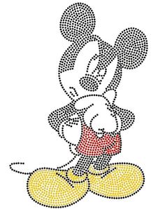 the mickey mouse is made out of small dots