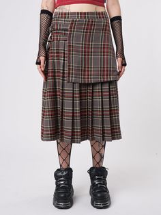 Upgrade your wardrobe with our Laurie Pleated Tartan Midi Skirt. Featuring a tartan pattern, midi length, and pleated design. Shop our online store for more grunge, dark academia, and Y2K-inspired clothing that’s ethically made. Students get 15% off. Aesthetic Skirts, Tartan Midi Skirt, Grunge Dark Academia, Minga London, Skirt Collection, Patchwork Fashion, Tartan Skirt, Denim Maxi, Grey Plaid