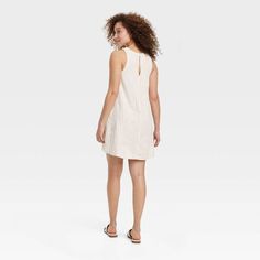 Women's Linen Mini Shift Dress - A New Day™ : Target Summer Cotton Shift Mini Dress, Casual Mini Dress For Daywear, Summer Knee-length Shift Mini Dress, Shift Knee-length Summer Mini Dress, Shift Mini Dress For Daywear, Sleeveless Shift Mini Dress For Daywear, Cotton Shift Mini Dress, Knee-length, Sleeveless Cotton Mini Dress For Day Out, Knee-length Shift Mini Dress For Summer