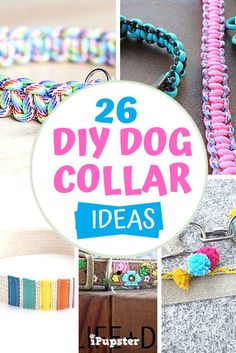 different types of collars with the words diy dog collar ideas