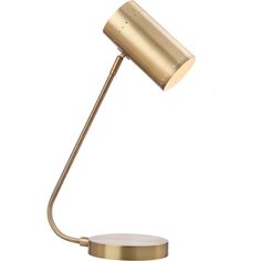 a gold desk lamp on a white background