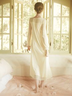 This price is for a nightgown only, others are not included.   	 		 			Size 			XS 			S 			M 			L 			XL 		 		 			Full Length 			115 			118 			121 			124 			124 		 		 			Shoulders 			34 			35 			36 			37 			38 		 		 			Neck Circumference 			58 			60 			62 			64 			66 		 		 			Bust 			80 			84 			88 			92 			96 		 		 			Sleeve Length 			58.4 			59.7 			61 			62.3 			63.6 		 		 			Hem Circumference 			150 			154 			158 			162 			166 Fitted Sheer Nightgown For Sleep, Spring Sheer Nightgown For Sleep, Beige Long Sleeve Dress For Wedding Night, Sheer Fitted Nightgown For Bedtime, Sheer Long Sleeve Sleepwear For Bedtime, Long Sleeve Sheer Sleep Dress, Sheer Nightgown For Wedding Night In Spring, Elegant Long Nightgown For Sleep, Sheer Long Sleeve Feminine Nightgown