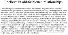 an article in the paper that says i believe in old - fashioned related relationshipss