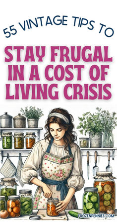 the cover of five vintage tips to stay frugal in a cost of living crispes