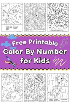 the free printable color by number for kids