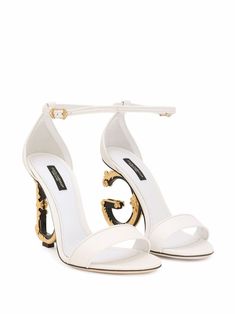 Bag Closet, Women Footwear, Dolce Gabbana Shoes, White Heels, Gorgeous Shoes, Dolce E Gabbana, Designer Heels, Shoe Game, Nappa Leather