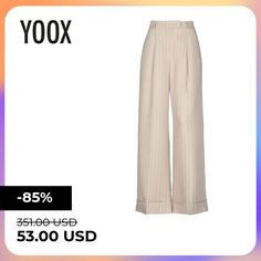 plain weave, no appliqués, stripes, high waisted, regular fit, wide leg, hook-and-bar, zip, multipockets, cuffed hems , Color: Beige , Size: 4 Spring Wide Leg Pants With Vertical Stripes For Work, Spring Wide-leg Pants With Vertical Stripes, Spring Pants With Vertical Stripes, Spring Wide Leg Pants With Vertical Stripes, Ankle-length, Spring Ankle-length Wide Leg Pants With Vertical Stripes, Spring Straight Pants With Vertical Stripes, Straight Pants With Vertical Stripes For Spring, Wide Leg Ankle-length Pants With Vertical Stripes For Spring, Spring Striped High-waisted Wide Leg Pants