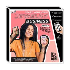 Do you know a tween or teen entrepreneur looking for a new business idea? How about one that combines crafting, jewelry and fashion marketing? This kit has everything an aspiring accessories magnate needs to design, brand and sell their own jewelry line. Kids and teens will learn valuable business and marketing skills while exercising their creativity and having lots of fun. Includes labels, hangtags, displays, business guide, business cards and forms. (19 pcs. per unit) Business Kit, Angel Accessories, Business Guide, Angel Fashion, Fashion Angels, Business Launch, Crafting Jewelry, New Business Ideas, Jewelry Making Kits