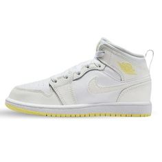 Jordan 1 Mid Little Kids' Shoes Color: White/Black/Green Glow Size: 11.5C Size: 11.5.  Gender: unisex. Nike Force 1, Buy Jordans, Air Jordan 12 Retro, Jordan 12 Retro, Girls Shoes Kids, Nike Air Max 270, Kids Jordans, Soccer Shoes, Shoes Color