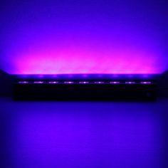 a purple light that is on top of a table