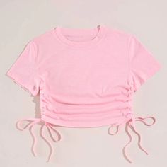 New Never Used Crop Tops For Kids, Cute Outfits With Shorts, Preppy Tops, Light Pink Shirt, Trendy Crop Tops, Cute Dress Outfits, Pink Crop Top