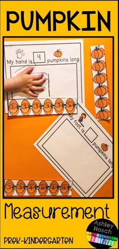 pumpkin measurement game for kids to practice their math skills