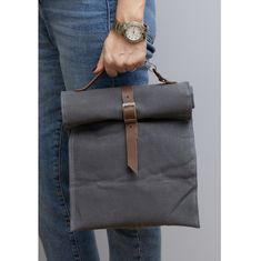 ✽ Heavy Duty&Durable : The outside of the lunch bag is made of 20 OZ WAXED CANVAS water resistant fabric for very high durability. The edges are closed with DOUBLE STITCHED for long life. Vegetable tanned 5-6 OZ GENUINE LEATHER are secured to the bag with high quality metal accessories to carry your meals safely. ✽ Large Capacity : 10''L x 6.3''W x 10.2''H Large capacity lunch bag is enough to fit all your snacks, drinks, sandwiches, fruits or vegetables. You can take it to the office, schoo Large Capacity Rectangular Lunch Box Gift, Gift Rectangular Large Capacity Lunch Box, Portable Rectangular Lunch Bag As Gift, Rectangular Portable Lunch Bag For Gift, Portable Rectangular Lunch Bag For Gift, Rectangular Lunch Bag Gift, Rectangular Portable Lunch Bag, Portable Rectangular Lunch Box For Outdoor, Rectangular Portable Lunch Box For Outdoor