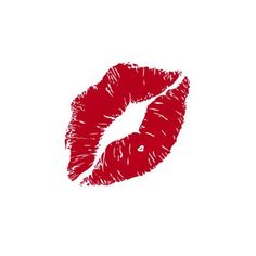 a red lipstick imprint on a white background