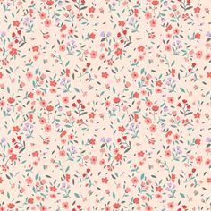 a floral pattern with pink and red flowers