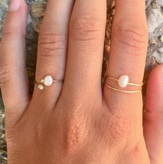 Dainty Pearl Ring Set / Freshwater Pearl Stacking Rings / Wire Wrapped Rings / Minimal Rings / Birthday Gift for Her /  Bridesmaid Gift by SeaCoveDesigns on Etsy https://www.etsy.com/listing/574236613/dainty-pearl-ring-set-freshwater-pearl Dainty Toe Ring Jewelry For Anniversary, Delicate Tiny Jewelry For Anniversary, Delicate Tiny Toe Ring Jewelry, Delicate Toe Ring Jewelry, Delicate Toe Ring Jewelry For Gifts, Delicate Jewelry With Simple Design For Anniversary, Delicate Jewelry For Anniversary With Simple Design, Dainty Birthstone Midi Rings For Gifts, Delicate Simple Design Jewelry For Anniversary