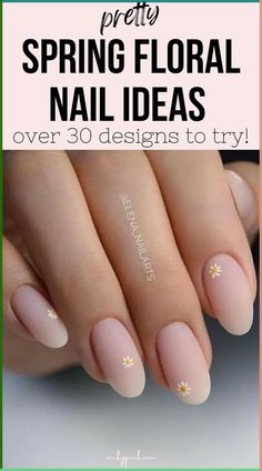 Floral Manicure, Simple Spring Nails, Floral Nail Designs, Nail Time, Floral Nail, Flower Nail Designs, Spring Nail, Nail Designs Spring