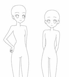 two cartoon girls standing next to each other with their hands on their hipss, one in