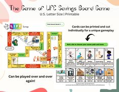 the game of u s livings board game is shown in this graphic above it's image