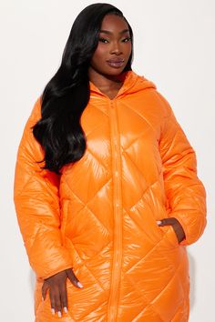 Available In Black, Olive, And Orange. Puffer Hooded Long Sleeve Nylon Quilted Pockets Fully Lined Face: 100% Nylon Back/Filling: 100% Polyester Imported | Everyday Swag Long Puffer in Orange size XS by Fashion Nova Long Puffer Jacket, Long Puffer, Black Olive, Orange Fashion, Jacket Style, Fashion Nova, Puffer, Jackets & Coats, Size Medium