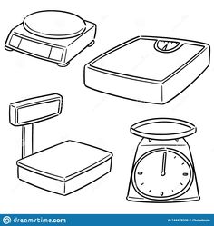 three weighings and a scale on a white background stock photo - image 34987