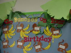 a bulletin board with bananas on your birthday