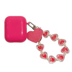 pink heart chain AirPods Case boogzel apparel Aesthetic Airpods Case, Aesthetic Airpods, Dream Date, Color Heart, Soft Girl Aesthetic, Causal Outfits, Heart Chain, Cute Heart, Airpods Case