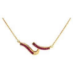 Ruby 1.21 carats with Diamond 0.02 carat Necklace set in 18 Karat Gold Settings Width: 1.4 cm Length: 44.0 cm Total Weight: 6.47 grams "We first opened doors in 1980 when it was then situated in the vicinity of the Victory Monument; a small and modest storefront with a couple of counters. From its humble beginnings to where it stands today, our company has proven its abilities as a jeweler. Since the beginning, we have been supplying fine quality pieces to dealers, wholesalers and customers worl Ruby Channel Set Jewelry Gift, Channel Set Ruby Jewelry For Gift, Ruby Channel Set Jewelry For Gift, Channel Set Ruby Jewelry As A Gift, Fine Jewelry Necklace Channel Set As Gift, Fine Jewelry Channel Set Necklace Gift, Fine Jewelry Channel Set Necklace For Gift, Yellow Gold Ruby Necklace With Polished Finish, Ruby Necklace With Polished Yellow Gold Finish