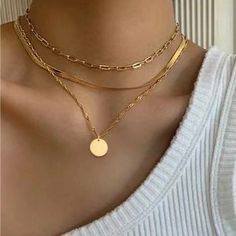 Material: Gold Plated Stainless Steel Length: 17.7" Tarnish Free Hypoallergenic Top Rated Seller Quick Shipper Open To Offers 400+ Listings Sold Stackable Necklaces, Stacked Necklaces, Layered Necklace Set, Multi Layer Necklace, Healing Crystal Jewelry, Gold Jewelry Necklace, Gold Necklace Set, Pendent Necklace