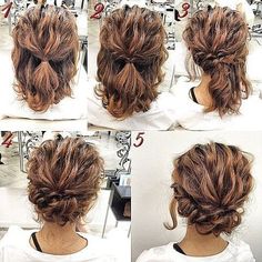 25+ Cute Hairstyles for Curly Hair | Stylish Collection by Creative Khadija Groom Wedding Hair, Easy Updo Hairstyles Tutorials, Hairstyles Up, Updo Messy, Sanggul Modern, Updo Hairstyles Tutorials, Easy Updo Hairstyles, Simple Prom Hair