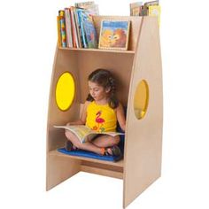 Give Kids A Cozy Place To Read This comfortable reading area has book storage above and on the back of the unit and a cozy bench on the front ItA s the perfect place for students to snuggle inside to read in peace Made of durable birch laminate with a safe nontoxic natural UV finish that wonA t yellow itA ll stand up to years of classroom use Assembly required Reading Hideaway, Reading Center, Children Reading, Reading Area, Stoney Creek, Easy Wood Projects, Reading Centers, Beige Cushions, Book Storage