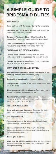 a simple guide to bridesmaid duties