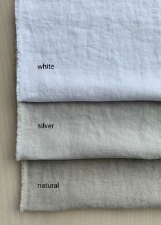 four different types of linens laid out on top of each other