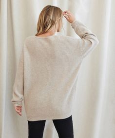 Cabin Sweater Oatmeal Cabin Sweater, Low Neck Dress, Cozy Oversized Sweaters, Sweater Looks, Jenni Kayne, Softest Sweater, Charcoal Color, Layered Look, Oversized Sweater