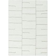 a white rug with vertical lines on the bottom and one line in the middle, against a white background