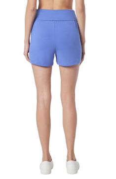 A ribbed foldover waistband enhances the comfort of pull-on French terry shorts with handy pockets. 4" inseam; 10 1/2" front rise; 14 1/2" back rise Front slant pockets 67% polyester, 28% rayon, 5% spandex Machine wash, tumble dry Imported Model stats: 5'10" height, 32" bust, 25" waist, 36" hip. Model is wearing size Small. Casual Solid Color Pajama Shorts, Shorts With Comfort Waistband And Short Inseam, Solid Shorts With Comfort Waistband, Solid Color Shorts With Ribbed Waistband For Loungewear, Relaxed Fit Pajama Shorts With Ribbed Waistband, Spring Activewear With Comfort Waistband In Short Length, Stretch Shorts With Comfort Waistband For Spring, Stretch Comfort Waistband Shorts For Spring, Athleisure Pajama Shorts With Pockets