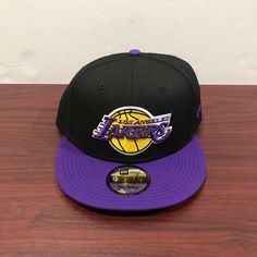 Brand - New Era Hat Model - 9fifty Hat Type - Snapback Team - Los Angeles Lakers League - Nba Condition - Brand New Color - Black, Purple & Yellow Purple Curved Brim Baseball Cap For Streetwear, Purple Baseball Cap For Streetwear, Purple Snapback Hat For Streetwear, Casual Purple Baseball Cap For Streetwear, Purple Snapback Cap For Streetwear, Purple Curved Brim Hat For Streetwear, Casual Purple Snapback Hat For Streetwear, Lakers Colors, Lakers Hat