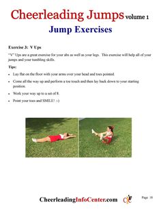 an exercise manual for the cheerleader jumping jumps volume 1, with instructions on how to do