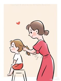 Hari Ibu Mother's Day, Mother Daughter Illustration, Mother's Day Sketch, Inner Childhood, Breakup Messages